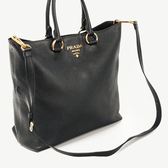Prada Nero Vitello Phenix Leather Shopping Tote - Picture 6 of 11